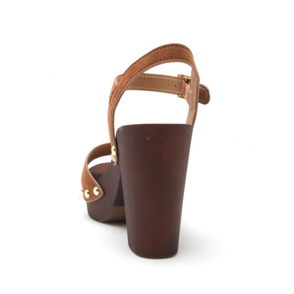 One band ankle strap sandal chestnut suede - Picture 4 of 5